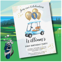 Encantador Carrinho de Golfe Primeiro Aniversário