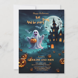 Convites Encantando a design de Halloween.
