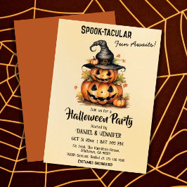 Convites Encantando bruxas de abóbora bonitinho no Dia das