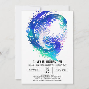 Convites Encantando o aniversário do dragão medieval