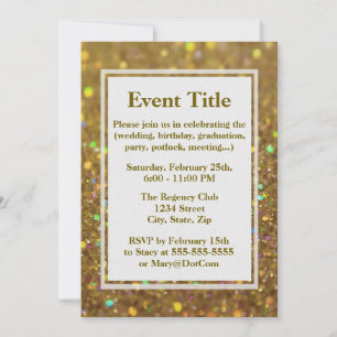 Convites Encanto Dourado do brilho
