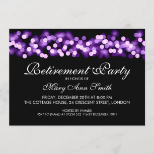 Convites Encanto roxo elegante de Hollywood do partido de