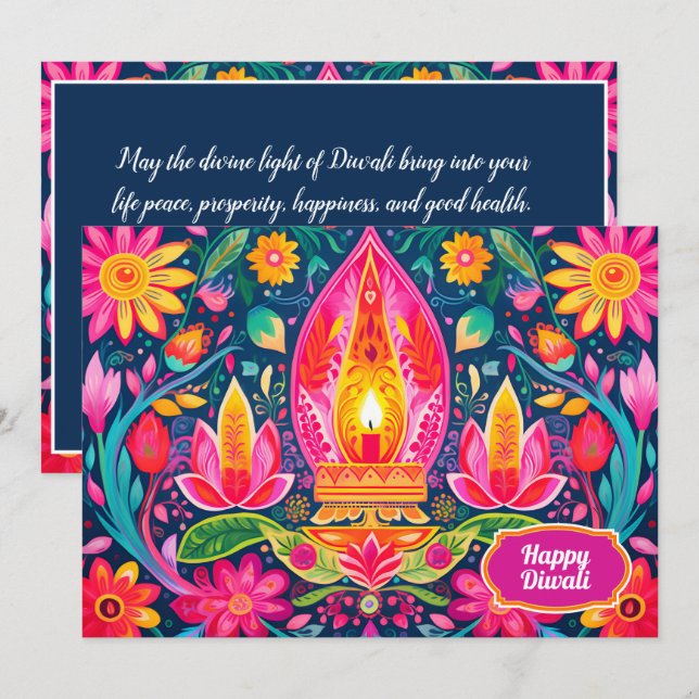 Convites Enchanted Diwali Gardens card (Frente/Verso)