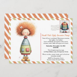 Convites Enchanted Elf | North Pole Ugly Sweater Party