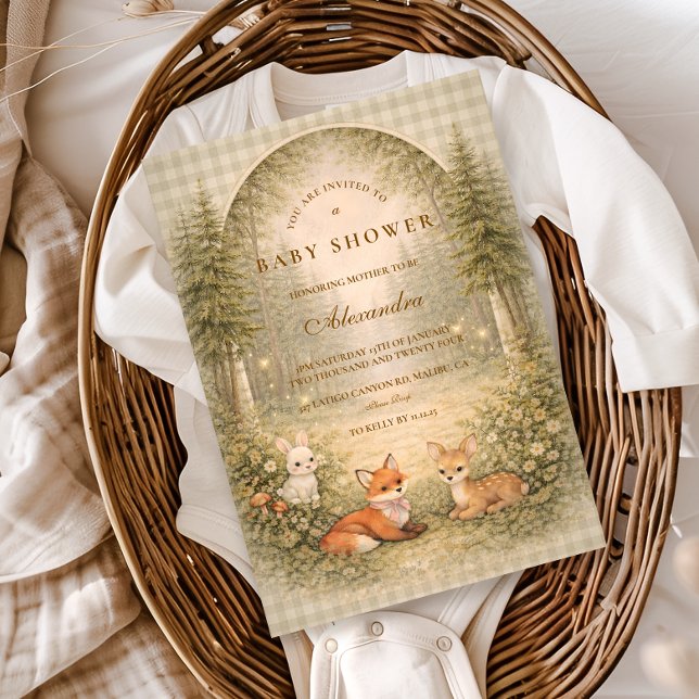Convites Enchanted Forest Baby Animals Baby Shower (Criador carregado)