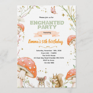 Convites Enchanted Forest Birthday Invitation