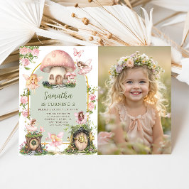 Convites Enchanted Forest Magical Fairy Birthday Photo
