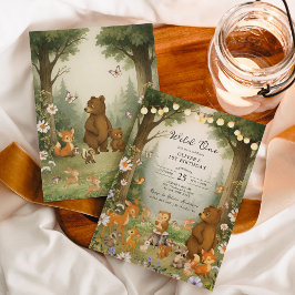 Convites Enchanted Forest Woodland Wild One 1st Birthday