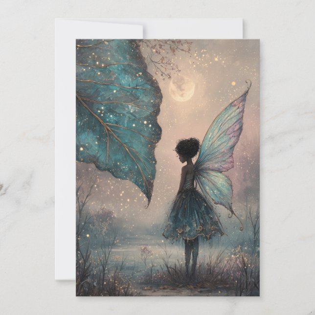 Convites Enchanted Moonlit Leaf Fairy Watercolor Fantasy (Frente)