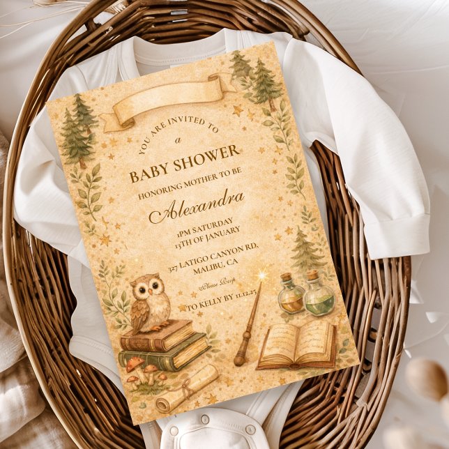 Convites Enchanted Storybook Wizard Baby Shower (Criador carregado)