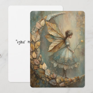 Convites Enchanted Woodland Leaf Fairy Watercolor Fantasy