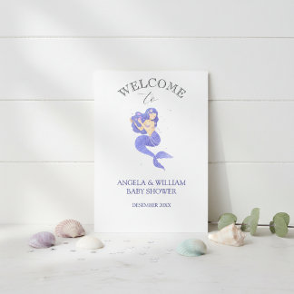 Convites Enchanting Purple Mermaid Baby Shower Invitation