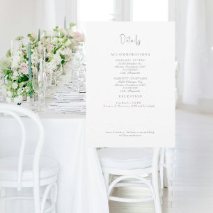 Convites Enclausura de detalhes de casamento com texto cinz