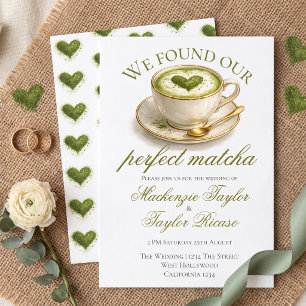 Convites Encontramos Nosso Casamento Perfeito de Matcha