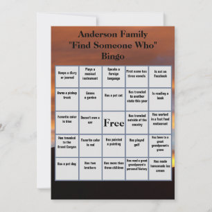 Convites Encontre Alguém Que Bingo   Sindicato familiar Sun