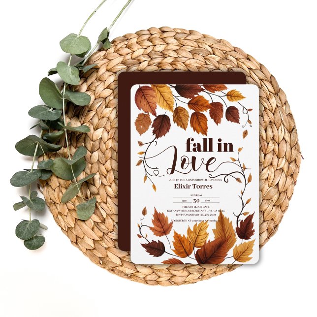 Convites Encontre o Amor no Outono Chá de Bebê (Criador carregado)