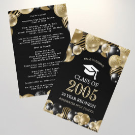 Convites Encontro de Classe Elegante Eventos Black Gold