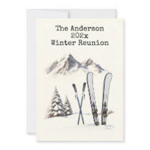 Encontro de Família na Montanha de Neve de Esqui c