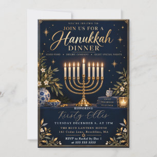 Convites Encontro de Jantar de Hanukkah