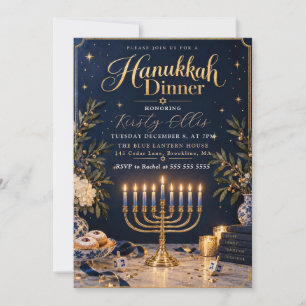 Convites Encontro de Jantar de Hanukkah