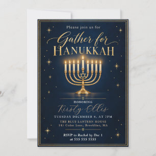 Convites Encontro de Jantar de Hanukkah