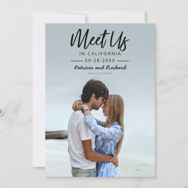 Convites Encontro de Roteiro Simples em Foto de Salvar a Da (Frente)