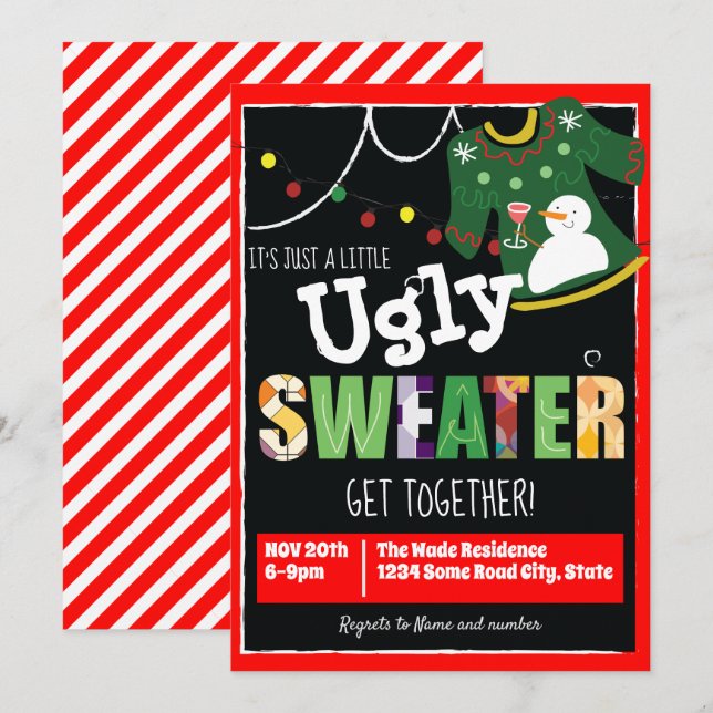 Convites Encontro do Pouco Suéter Feio (Frente/Verso)