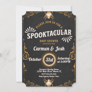 Convites Enfeite de Aranha de Halloween Baby Shower