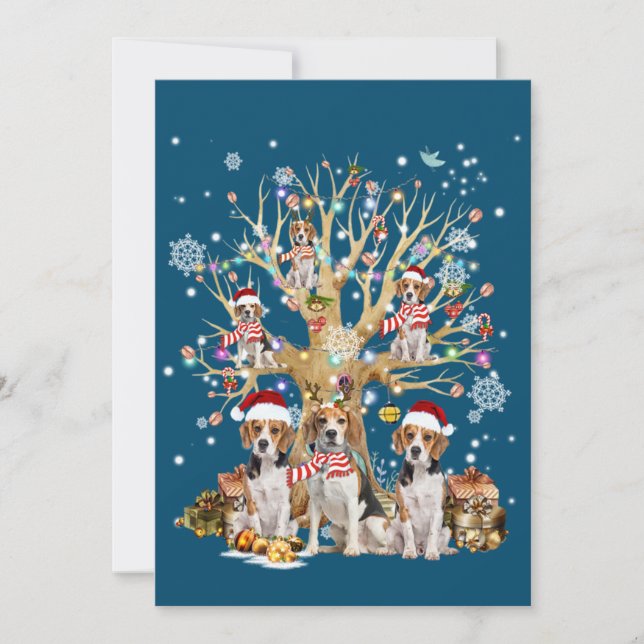 Convites Enfeite De árvore De Natal Beagle Para Amante De C (Frente)