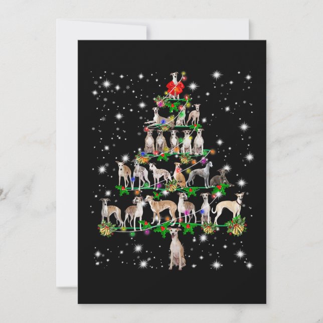 Convites Enfeite de árvore de Natal engraçado Whippet Prese (Frente)