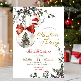 Convites Enfeite de Bolha Minimalista de Inverno Festa de N