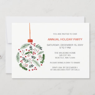 Convites Enfeite de Natal Azevinho Festa de Fim de Ano