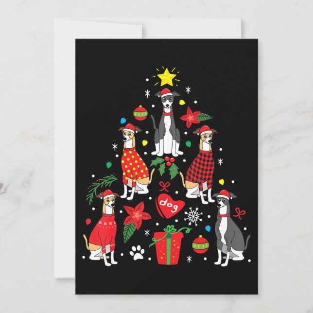Convites Enfeite de Natal de Galgo Italiano para Mãe de Cac (Frente)