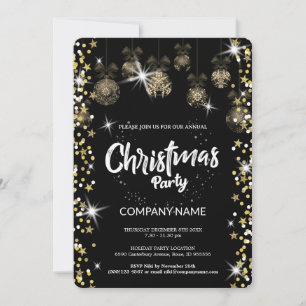 Convites Enfeite de Natal dourado, diamantes, flocos de nev