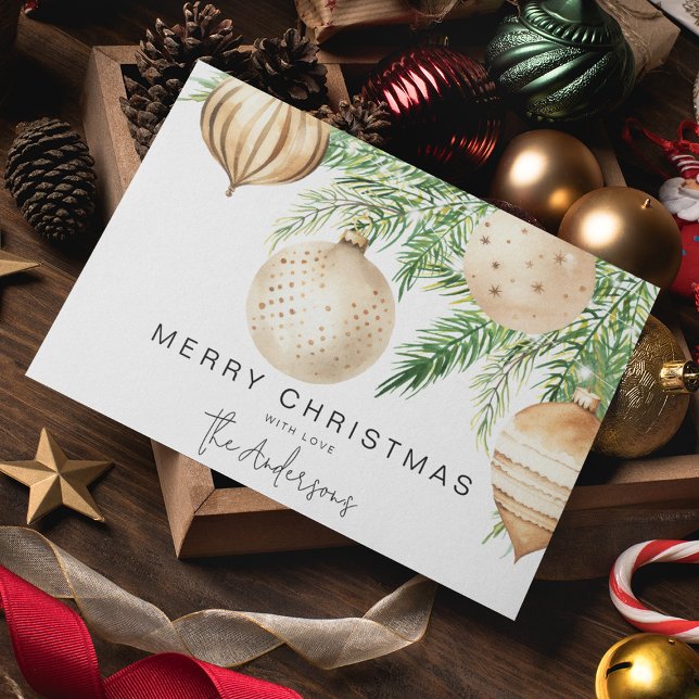 Convites Enfeite de Natal em Ouro Moderno (Criador carregado)
