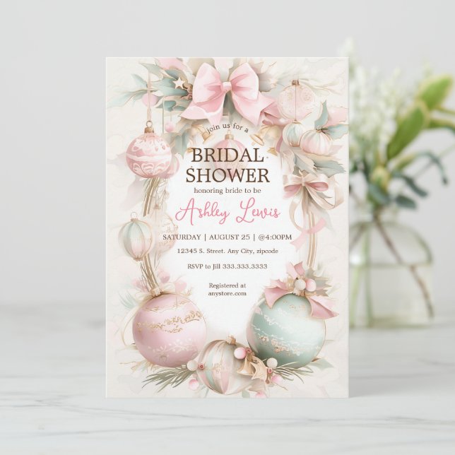 Convites Enfeite de Natal ornamento de luxo (Em pé/Frente)