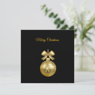Convites Enfeite de Natal Preto/Ouro Feliz Natal