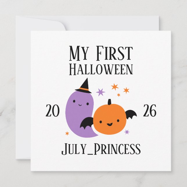 Convites Enfeite de Primeiro Halloween Personalizado (Frente)