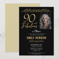 Enfeite Dourado 90 e Fabuloso Aniversário de 90 an