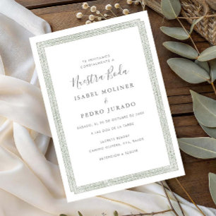 Convites Enfeite Vintage Sage Verde Nossa Noiva Casamento