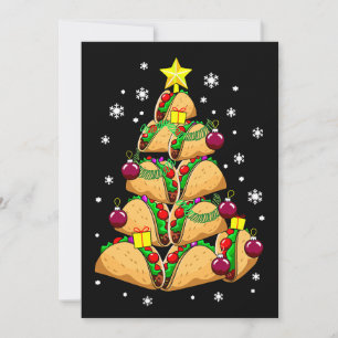 Convites Enfeites de árvore de taco de Natal Neve Férias Na