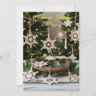 Convites Enfeites de natal Boho Crochet Snowflake