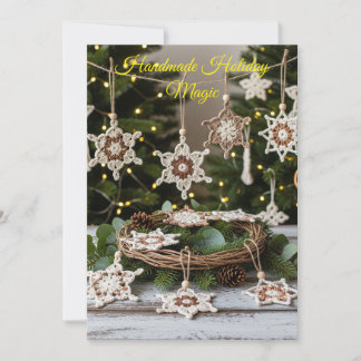 Convites Enfeites de natal Boho Crochet Snowflake