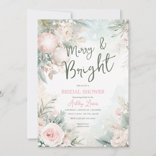 Convites Enfeites de natal, chá de panela em floco de neve (Frente)