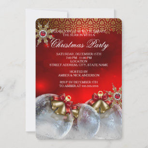 Convites Enfeites de Natal de Azevinho Dourado Prata Vermel