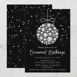 Convites Enfeites de natal Exchange do Glam Silver