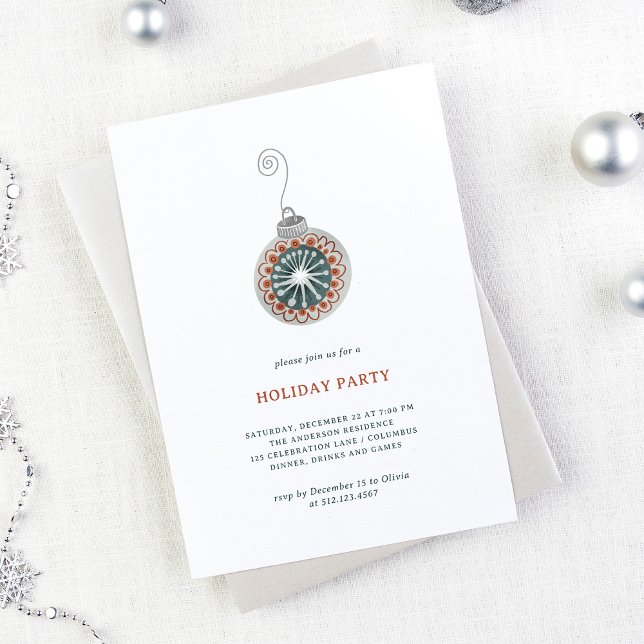 Convites Enfeites de natal minimalista | Férias (A minimalist and elegant holiday party invitation)