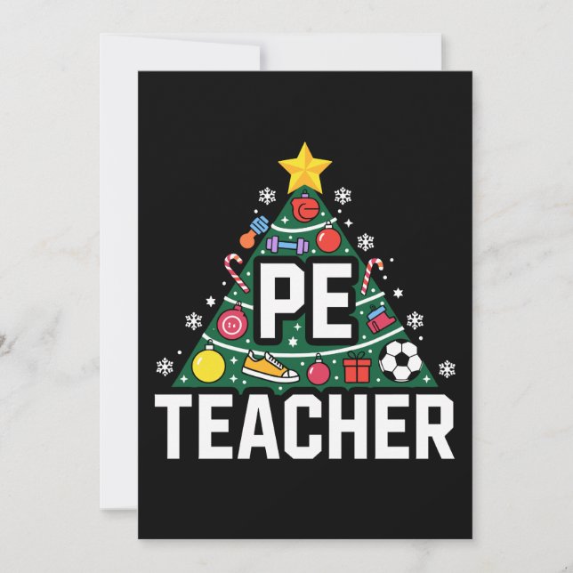 Convites Enfeites de Natal para Árvore de Natal Professor d (Frente)