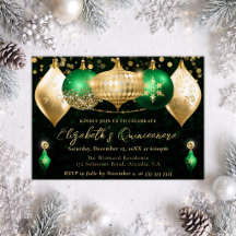 Enfeites de Natal Verde e Dourado Quinceanera