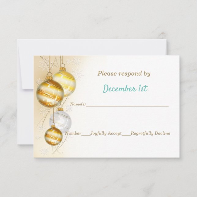 Convites Enfeites Dourados e Brancos Natal Casamento (Frente)